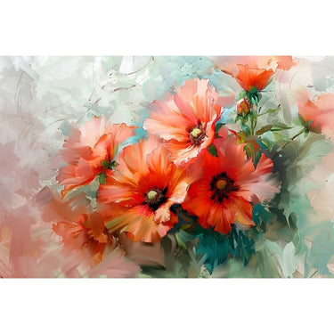 Red Flower Abstract Canvas